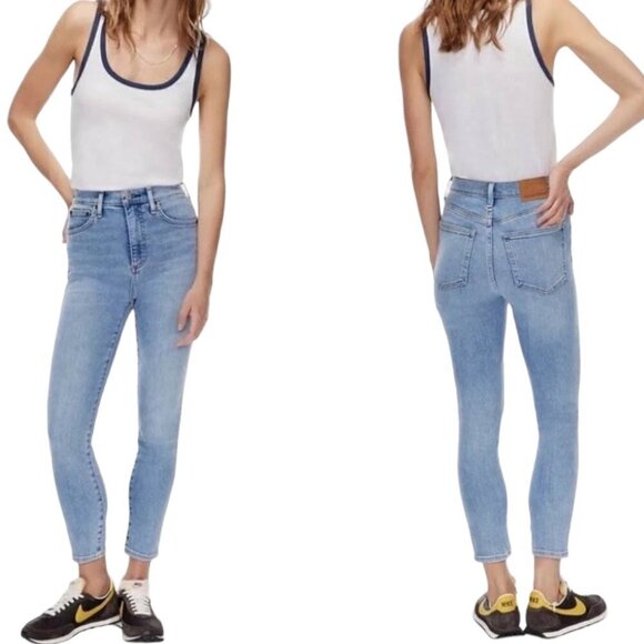 DENIM Forum The Lola High Rsise Skinny Crop Denim Jeans Medium Wash Blue 27 - Picture 1 of 11